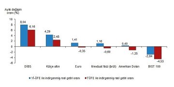 Aylık en yüksek gerçek getiri Devlet İç Borçlanma Senetleri (DİBS)’te oldu