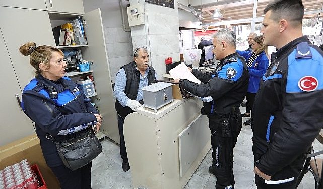 Bayraklı zabıtası yılbaşı kontrolü yaptı