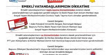 Karabük Belediyesi’nden Fiyatsız Toplu Taşıma ve Su Hizmeti İçin Emekli Vatandaşlara özel bir duyuru