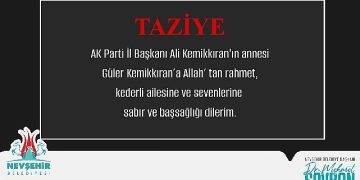 Savran’dan annesi vefat eden AK Parti vilayet lideri Ali Kemikkıran’a başsağlığı iletisi