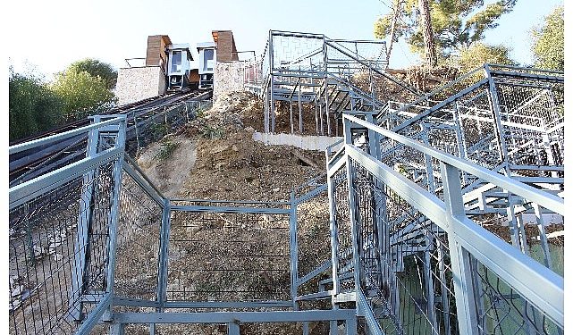Türkbeleni mesire alanında merdiven üretiminde sona gelindi