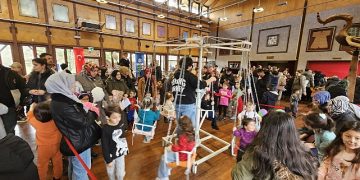 Çocuklar orta tatil şenliğinde doyasıya eğlendiler