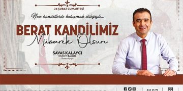 Karaman Belediye Lideri Savaş Kalaycı, 24 Şubat Cumartesi günü idrak edeceğimiz Berat Kandili hasebiyle bir kutlama bildirisi yayınladı