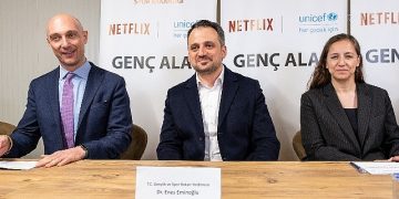 Sarsıntının 1. yılında Gençlik ve Spor Bakanlığı, UNICEF ve Netflix tarafından Genç Alan’a ortak ziyaret
